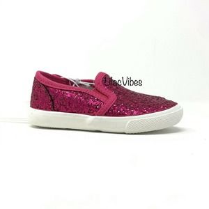 Cat & Jack Madigan Slip-On Sneakers Pink Glitter 5